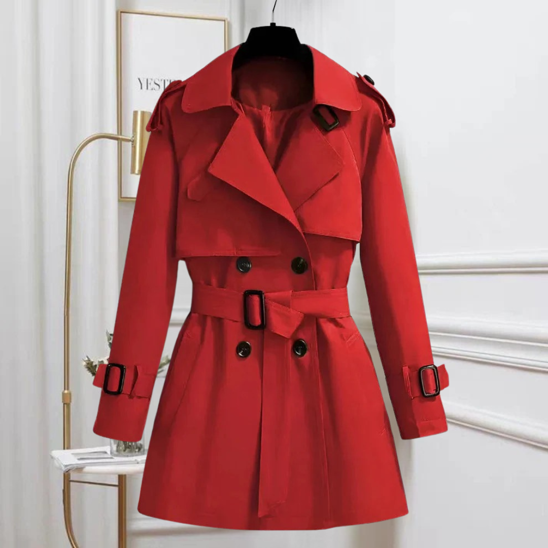 Elva™ | Kort och Chic Trenchcoat för Damer