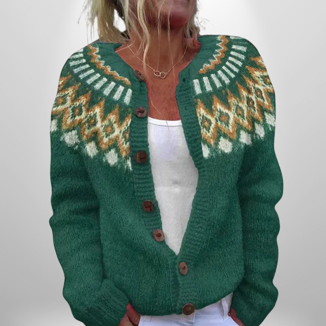 Linnea™ | Grön Rutig Kofta