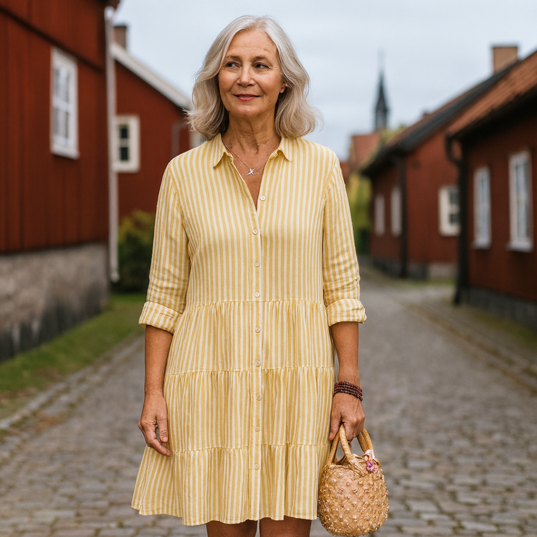 Elva™ | Lätt Randig Klänning