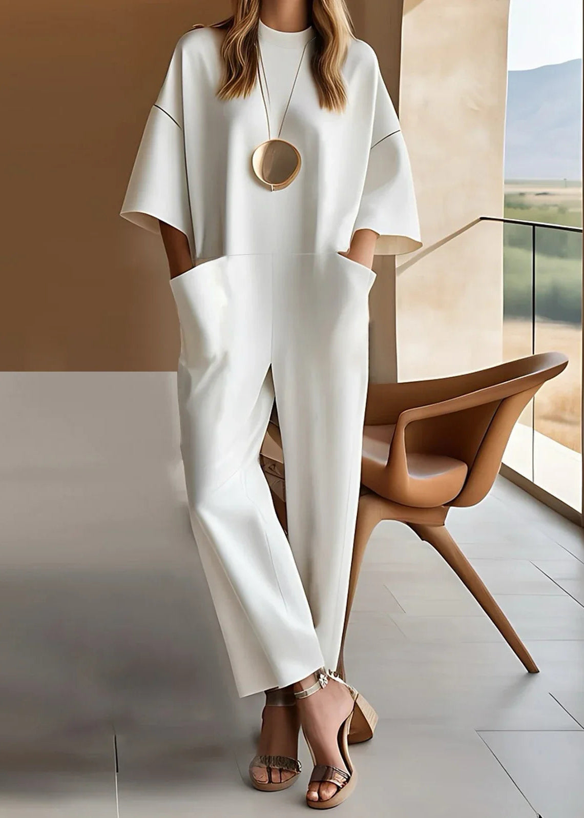 Elva™ | Elegant Kortärmad Byxdress