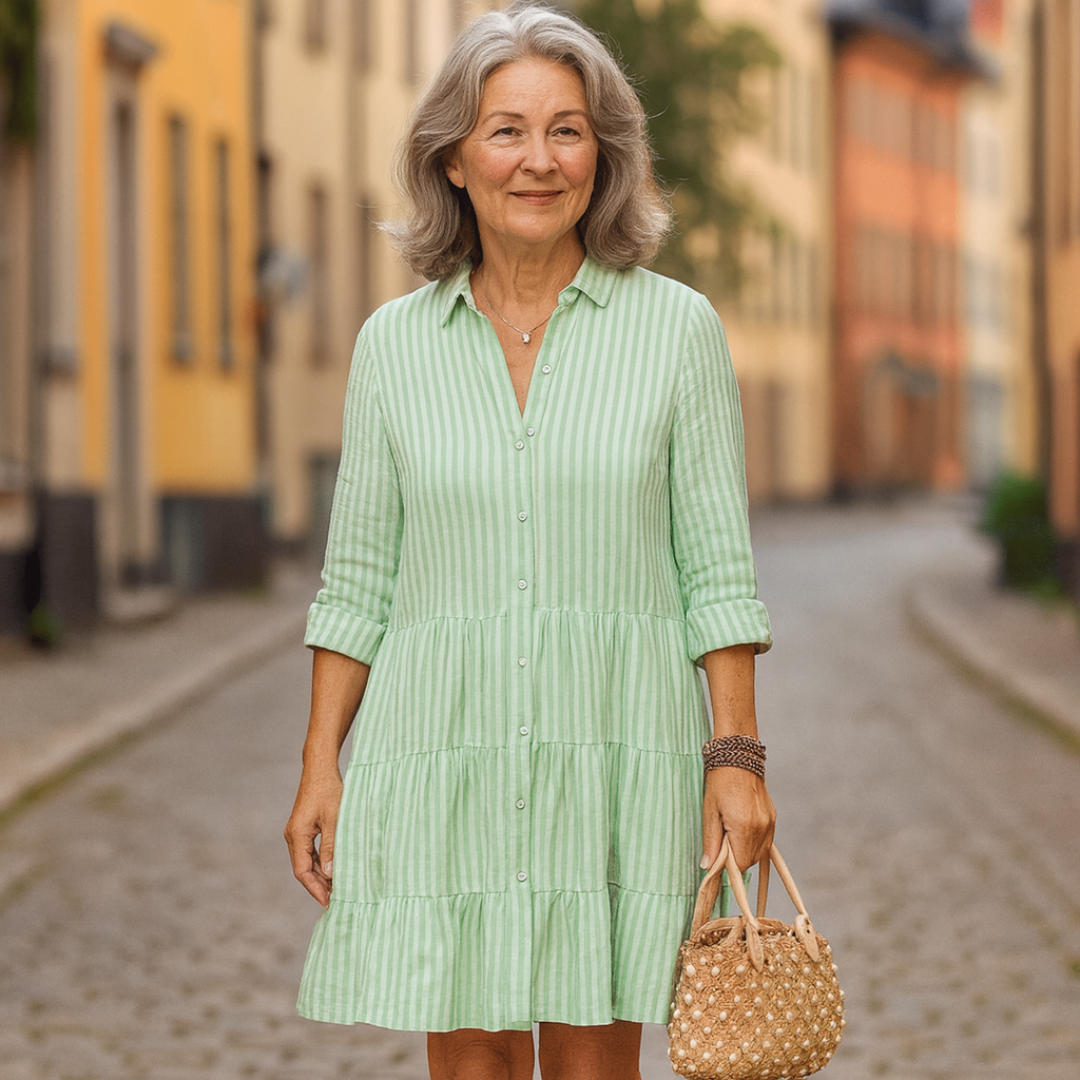 Elva™ | Lätt Randig Klänning