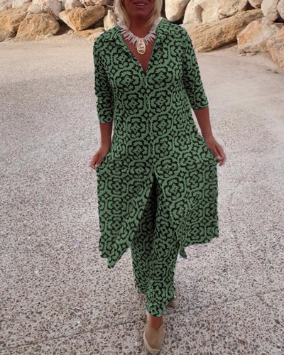 Elva™ | Vintageinspirerad Ensemble med Revers och Knappar