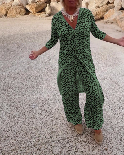 Elva™ | Vintageinspirerad Ensemble med Revers och Knappar