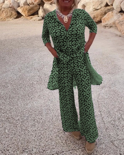 Elva™ | Vintageinspirerad Ensemble med Revers och Knappar
