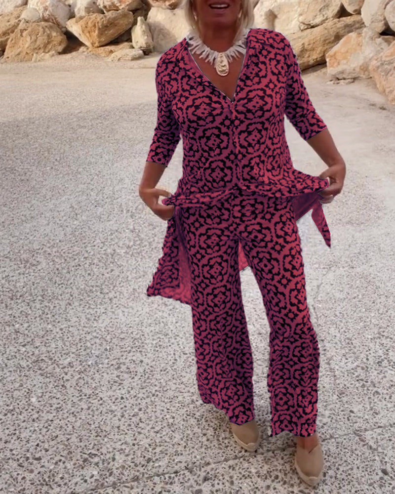 Elva™ | Vintageinspirerad Ensemble med Revers och Knappar