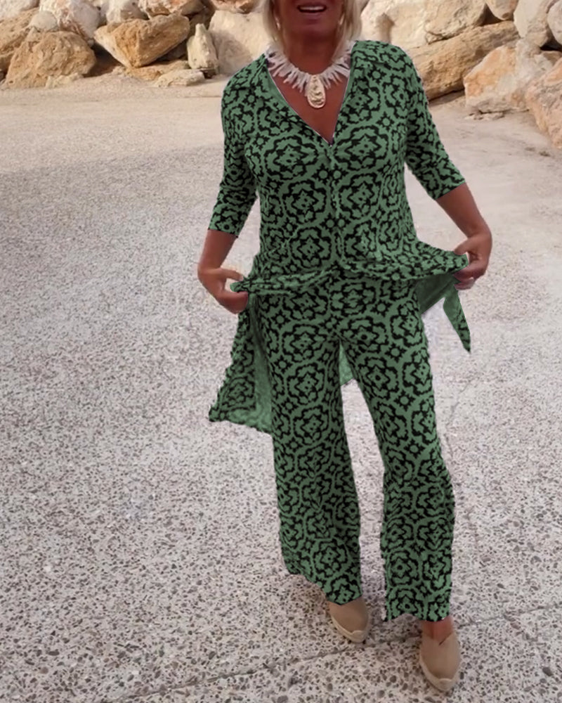 Elva™ | Vintageinspirerad Ensemble med Revers och Knappar
