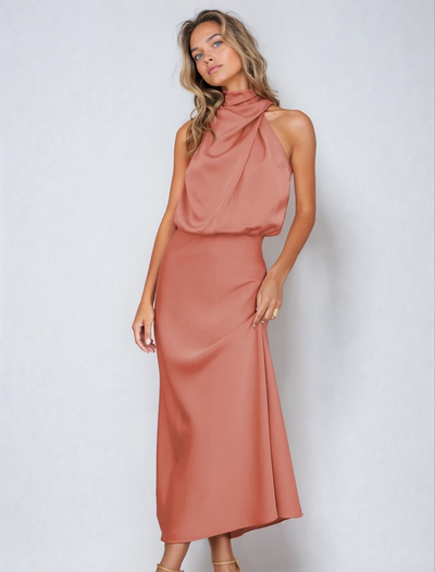 Solveig™ – Elegant Maxiklänning i Sidenlook