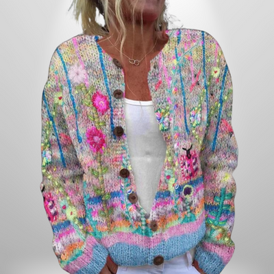 Ebba™ | Blommönstrad Kofta