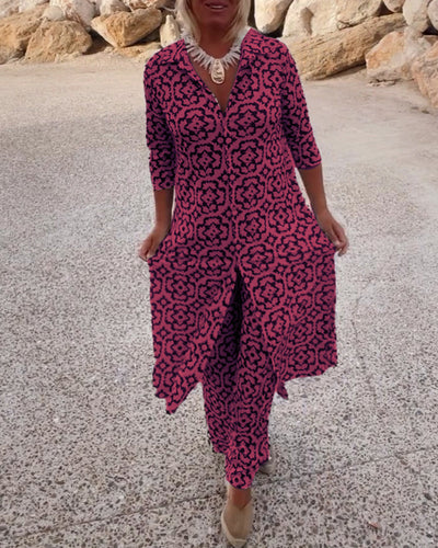 Elva™ | Vintageinspirerad Ensemble med Revers och Knappar