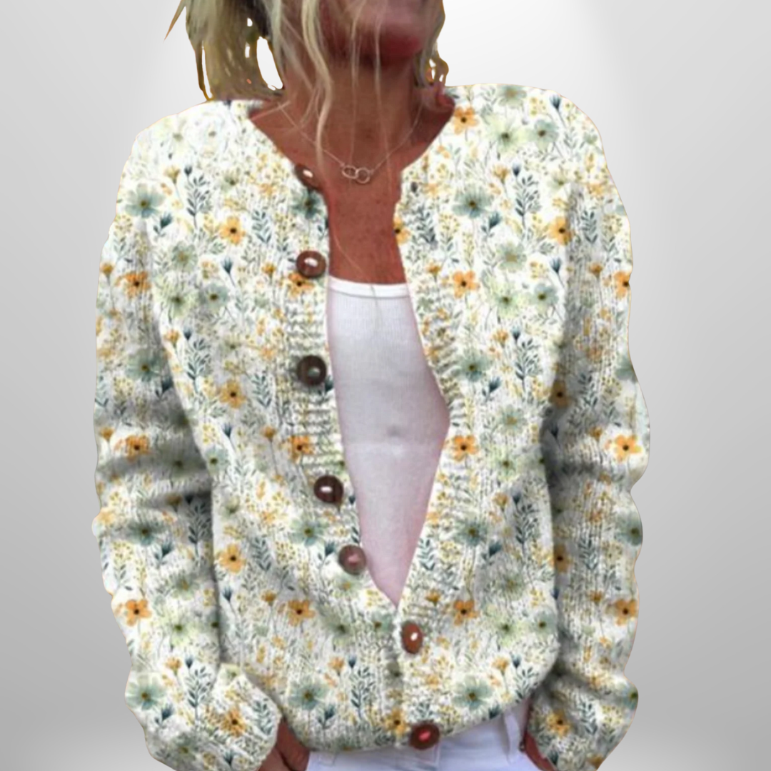 Elin™ | Blommönstrad Kofta