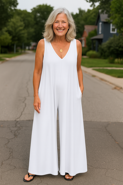 Elva™ | Ärm­lös Byxdress med Vida Ben