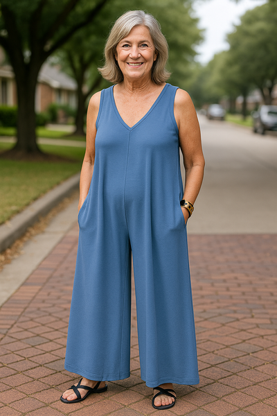 Elva™ | Ärm­lös Byxdress med Vida Ben