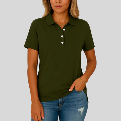 Émilie™ – Andningsbar Pikétröja med Elegant Look