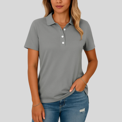 Émilie™ – Andningsbar Pikétröja med Elegant Look