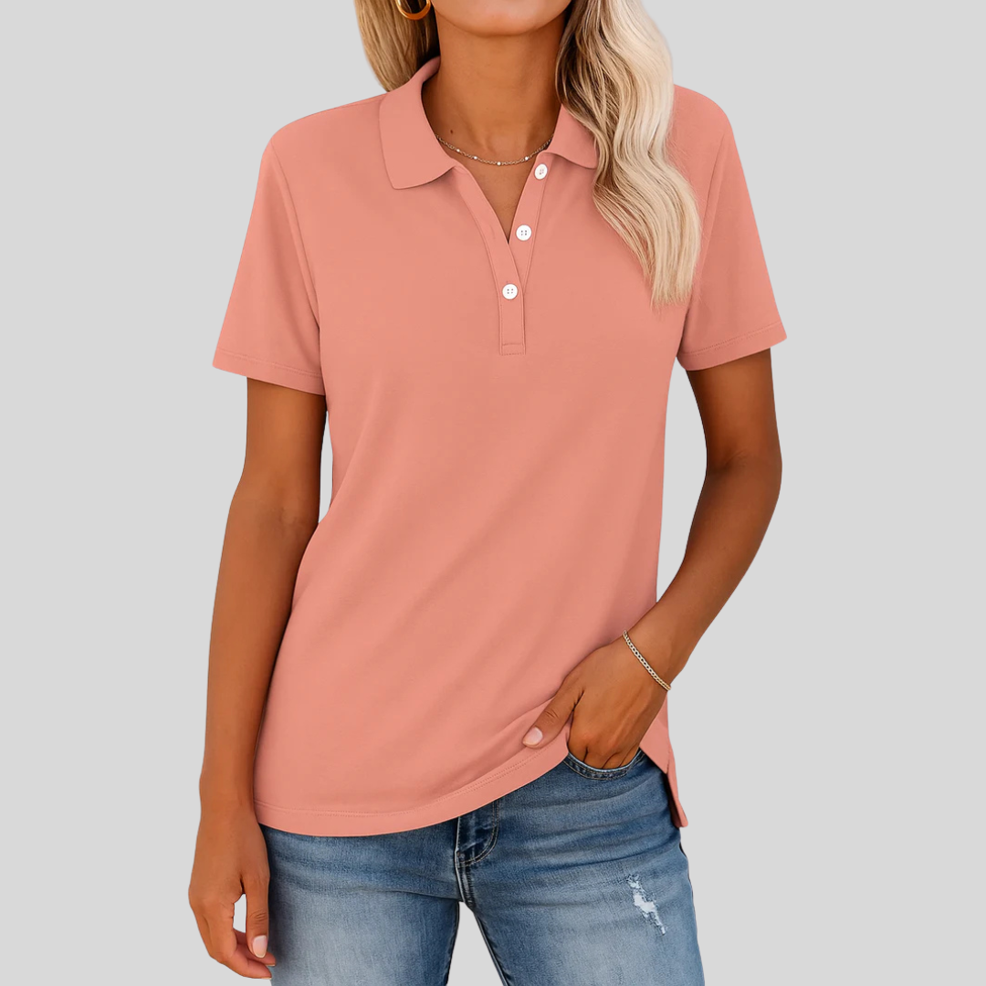 Émilie™ – Andningsbar Pikétröja med Elegant Look
