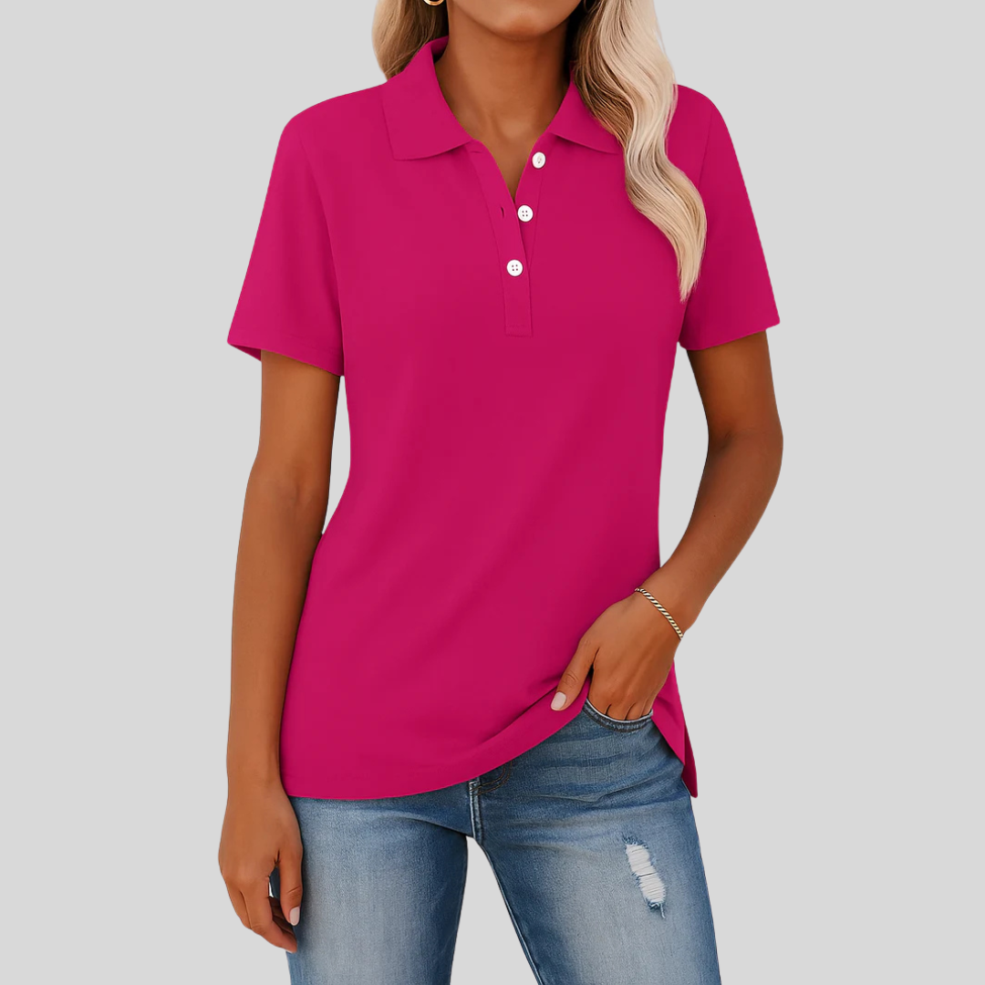 Émilie™ – Andningsbar Pikétröja med Elegant Look