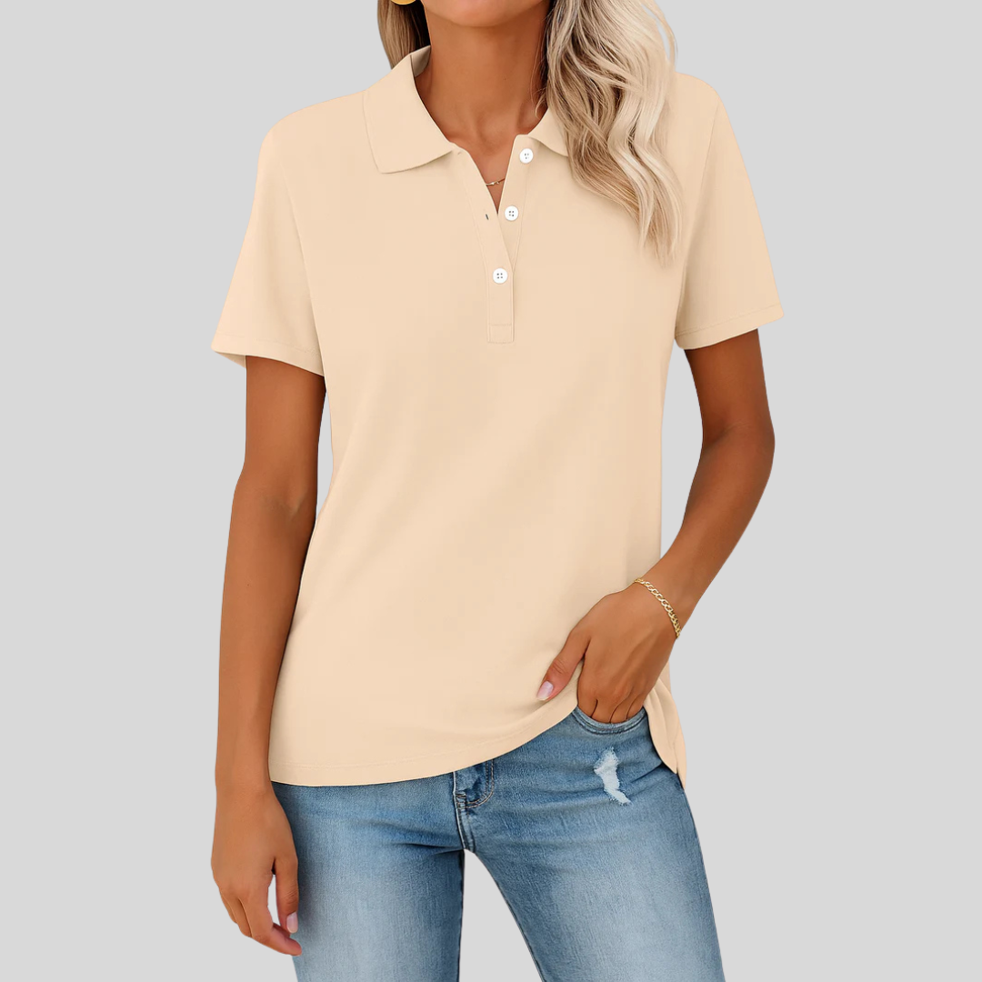 Émilie™ – Andningsbar Pikétröja med Elegant Look