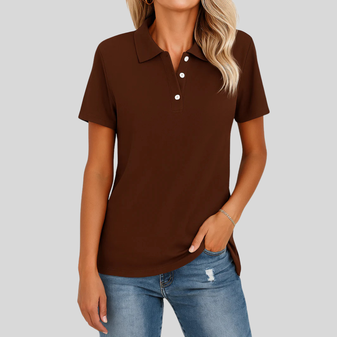 Émilie™ – Andningsbar Pikétröja med Elegant Look