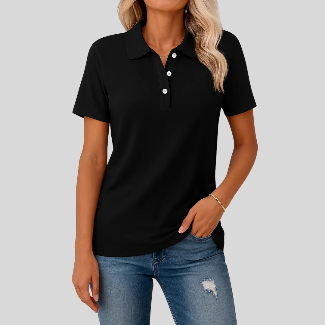 Émilie™ – Andningsbar Pikétröja med Elegant Look