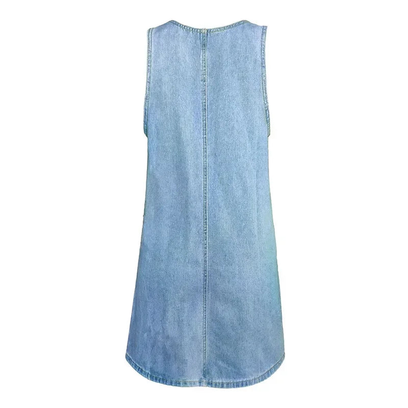 Elva™ | Praktisk och Lätt Denim Sommarklänning