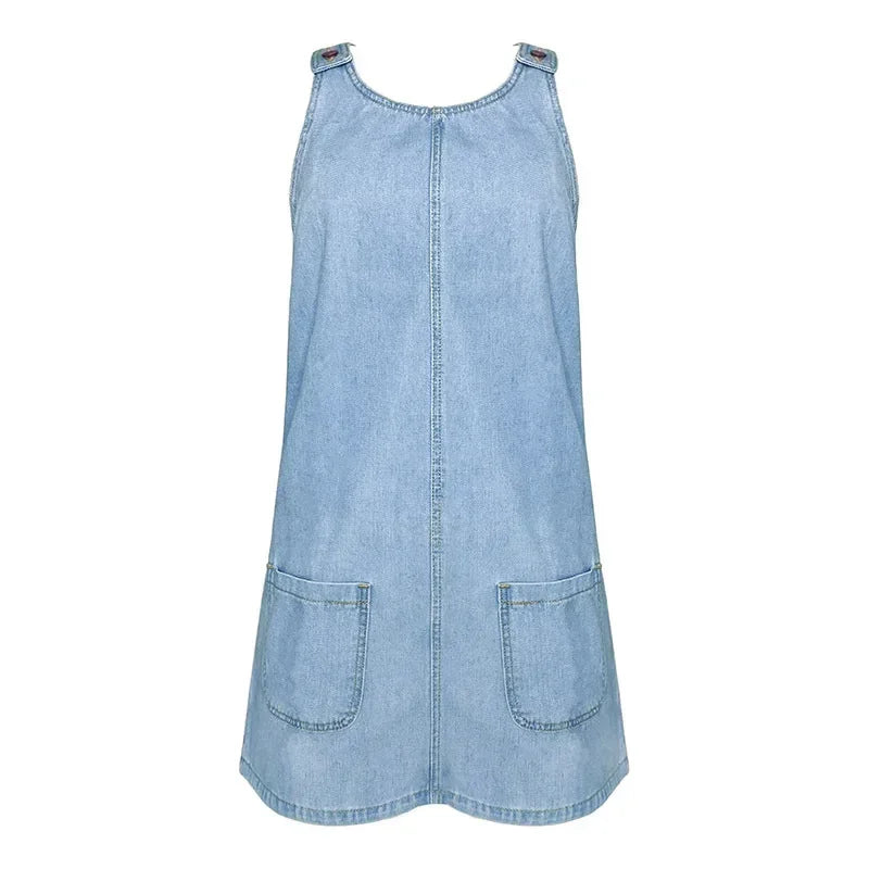 Elva™ | Praktisk och Lätt Denim Sommarklänning