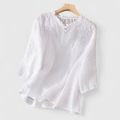 Elva™ | Elegant Blus med Knappframkan