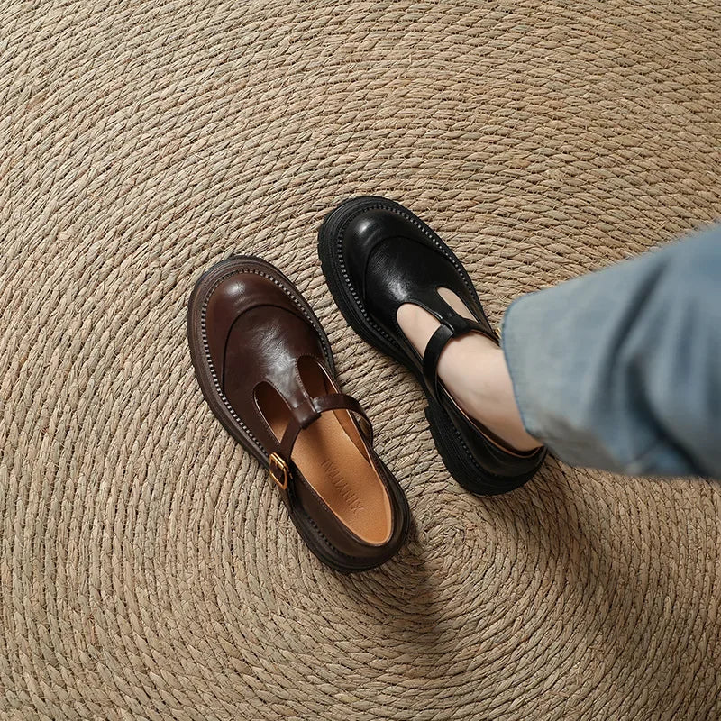 Mary Janes - Elegant Skor i Läder