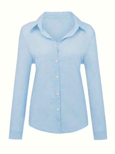 Tatiana™ – Tidlös Linneblus med Knappar för Vår & Sommar