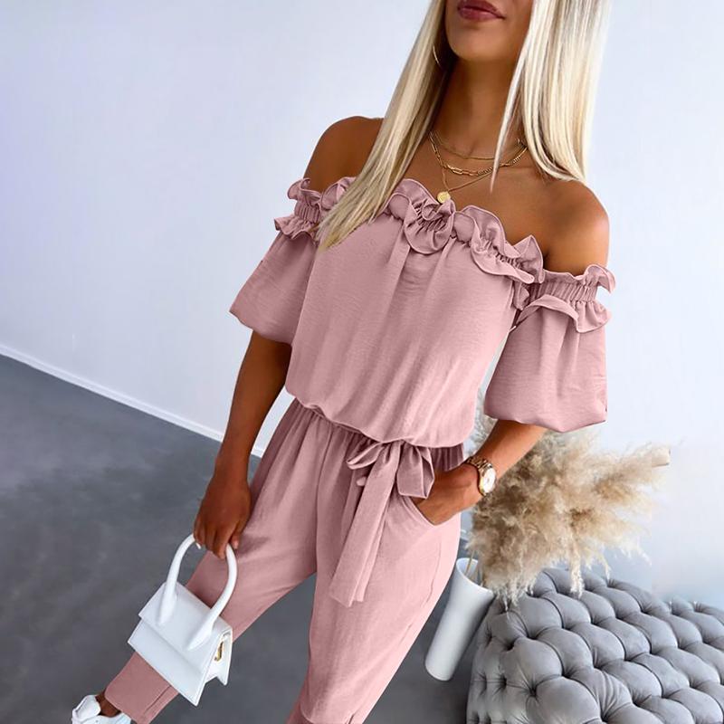 Elva™ | Off-Shoulder Byxdress med Volang
