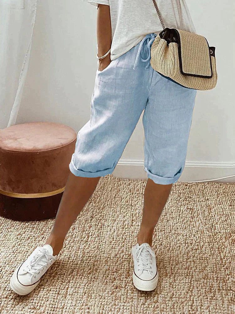 Elva™ | Lätta Shorts i Bomull-Linne