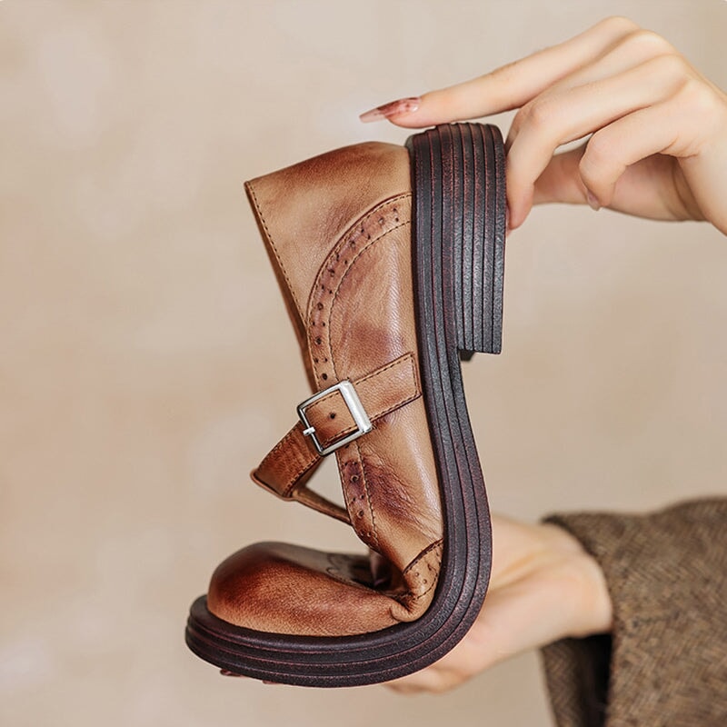 Elva™ | Eleganta Mary Janes i Läder