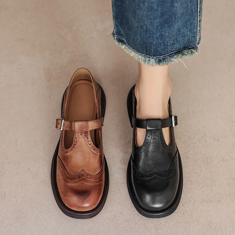 Elva™ | Eleganta Mary Janes i Läder