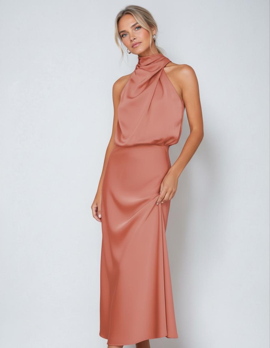 Solveig™ – Elegant Maxiklänning i Sidenlook